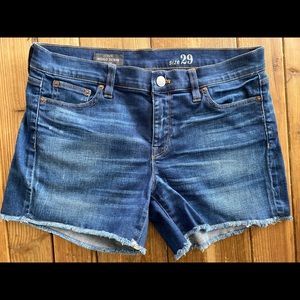 J Crew Indigo Denim Raw Hem Jean Shorts Sz 29
